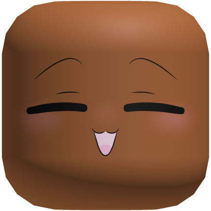 Delighted Anime Smile Face [Dark Orange] Roblox item