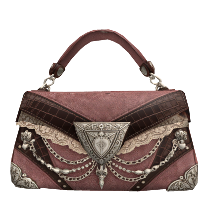 Dusty pink brown lace shoulder bag