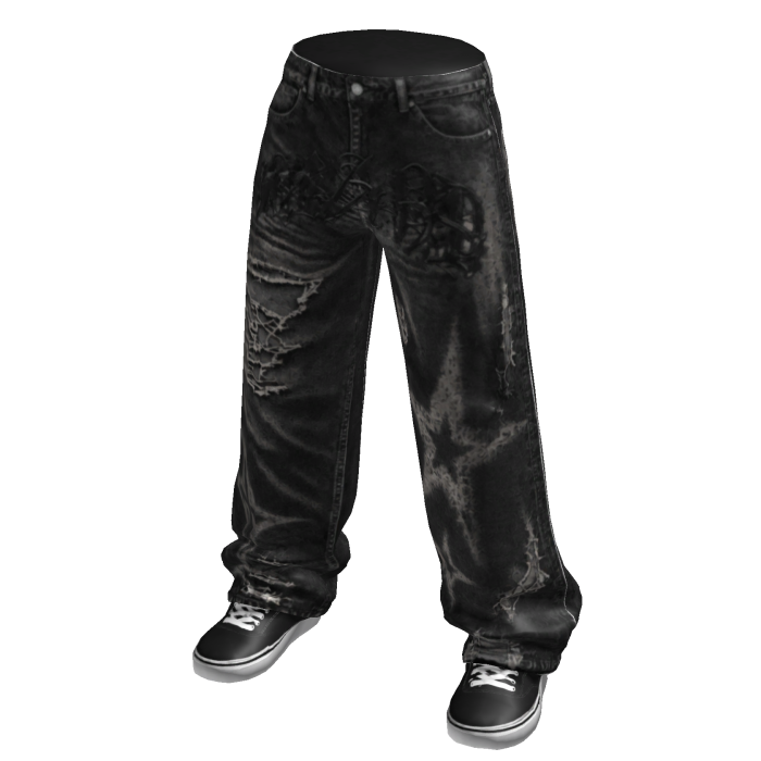 Y2K Star Distressed Baggy Jeans