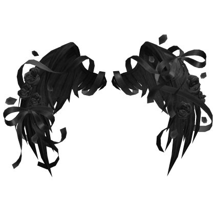 🎀 Rose Petal Angel Wings Ribbons Bows Black