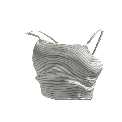 💜 Casual Striped Cami Crop Top_White