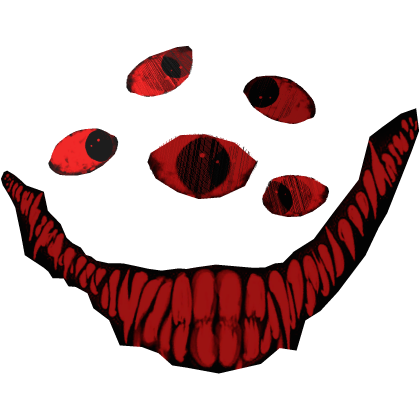 [Animated] Scary Red Smile Creepy 6-eyed Face Roblox item