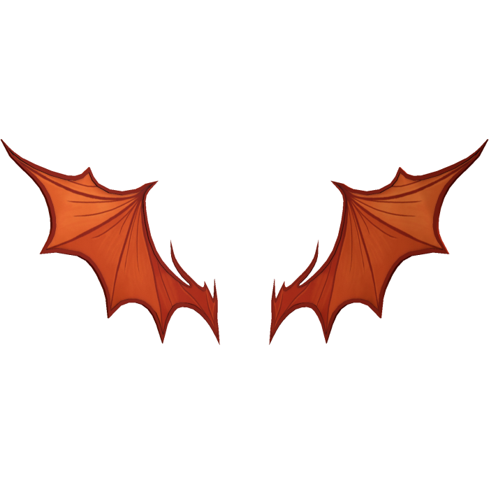 orange color gradient gothic bat wings