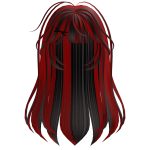 Messy Cute Red and Black Hair w Black Clip