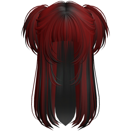 Vamp Long Straight Pigtails Red&Black Roblox item