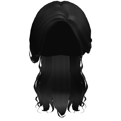 wavy summer ponytail in black Roblox item