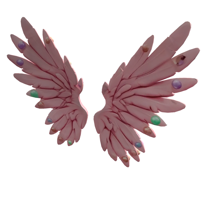 Alas perladas rosadas