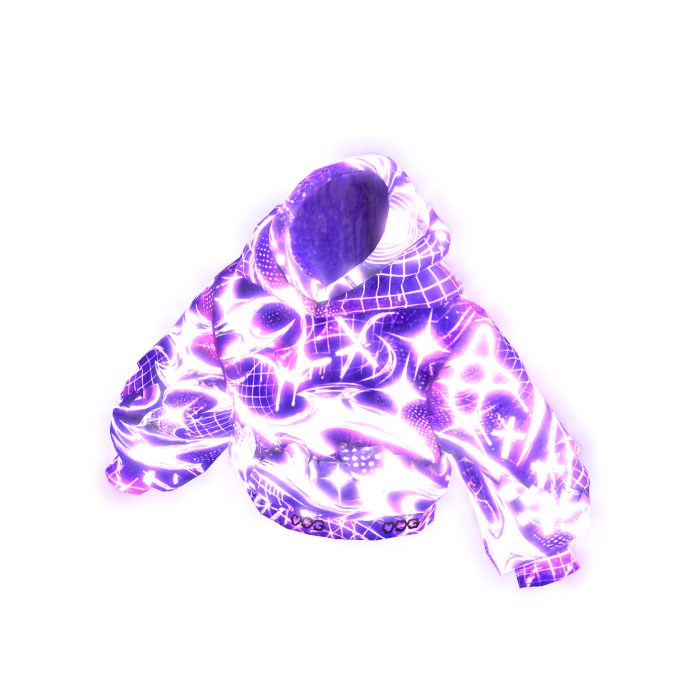Emissive Purple Y2K Glowing Hoodie