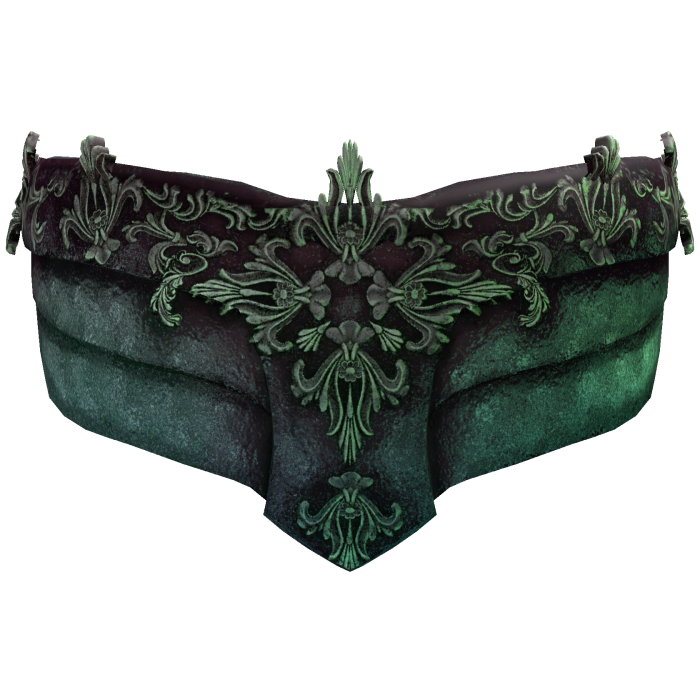Gothic Filigree Face Mask - Dark Green