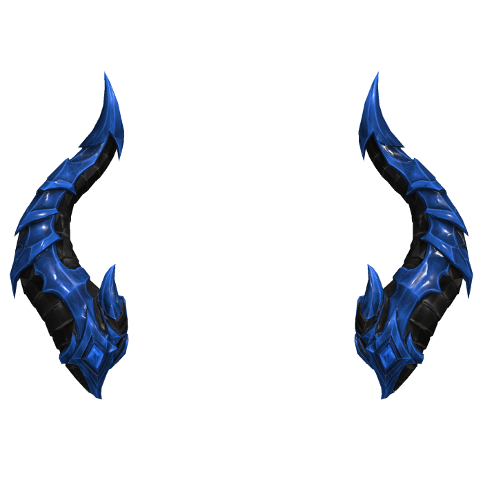 Cool Black & Blue Demon Horns