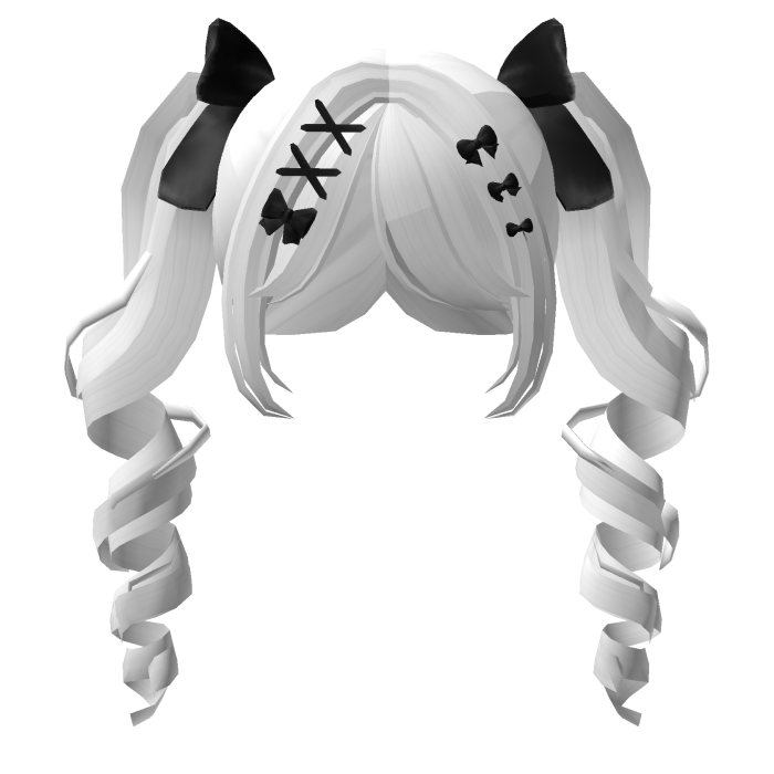 Jirai Kei Twirls Pigtails Hair - White Black
