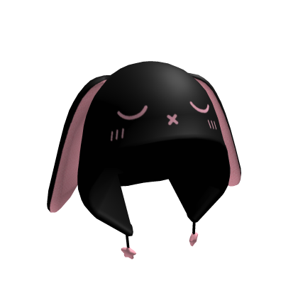 Sleepy bunny hoodie - black and pink 