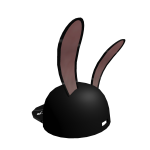 180° Black Bunny Cap