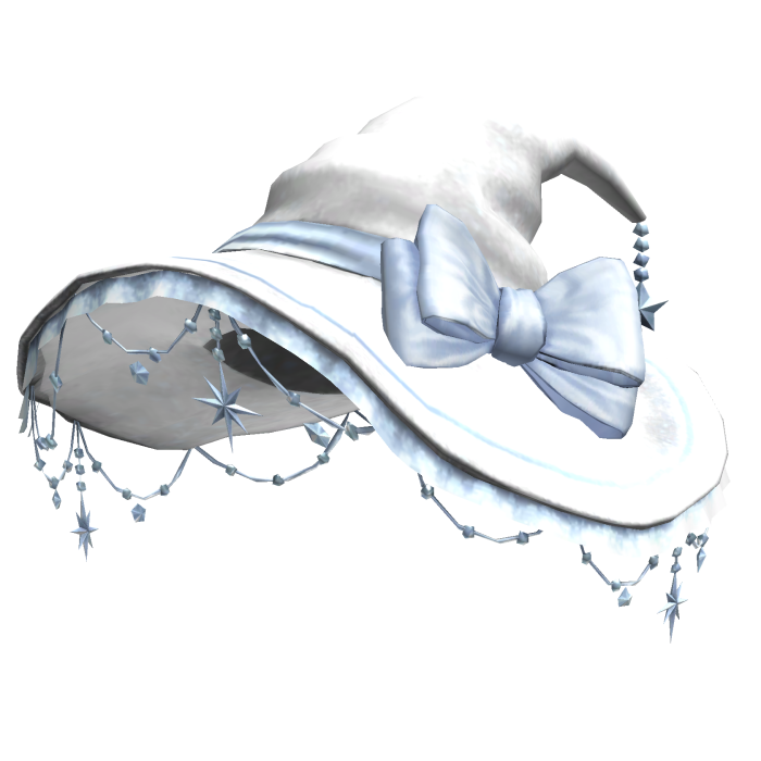 Halloween White Jeweled Witch Hat w/ Bow