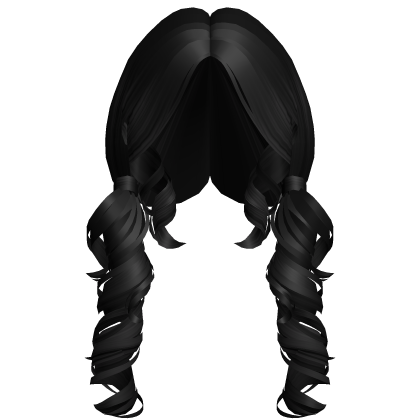 Swirly Curly Cute Pigtails (Black) Roblox item