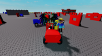 Red and blue fighting gaem group