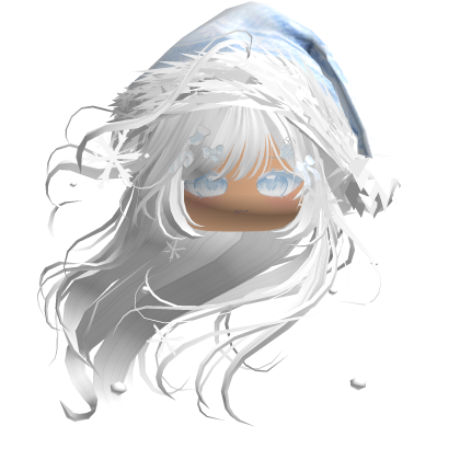 Windy Anime Hair w/Santa Hat (White)