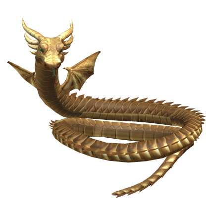 Gold dragon with jade eyes wrapped around neck