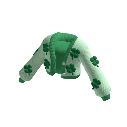🍀 Cute Oversized Cropped Clover Cardigan