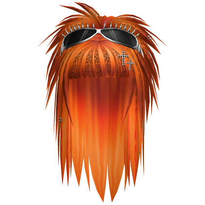 scene messy hair w spike goggles orange leopard Roblox item