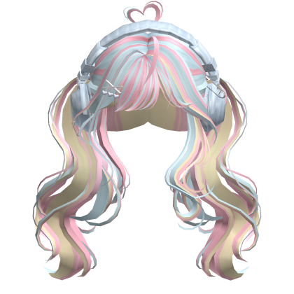 Cute Wavy Pigtails w/Headphonnes (Confetti)