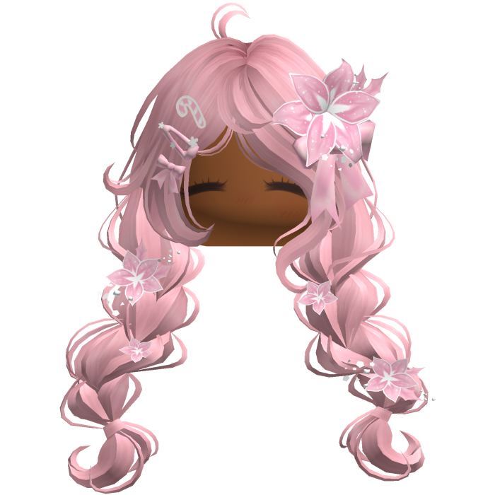 ♡ Christmas Preppy Flower Braids (Pink)