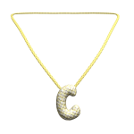 Preppy Bubble Initial Necklace C 3.0 Gold