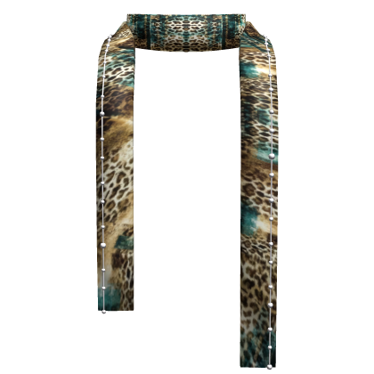 Green Cheetah Y2K Winter Scarf
