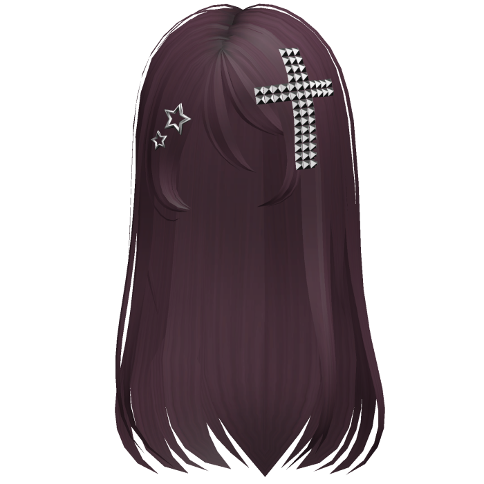 Emo Scene Long Hair w Cross Berry