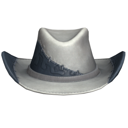White & Blue Stitch Cowboy Hat
