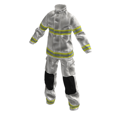 White Firefighter Fire Protection Suit Uniform