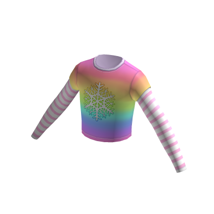 Layered Tshirt - Snowflake Rainbow thumbnail