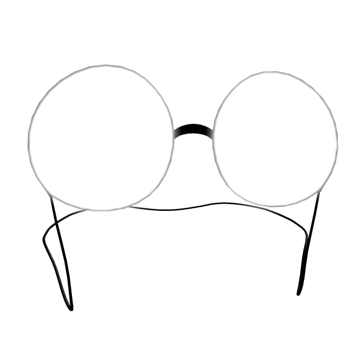 Emissive Black Round Bigger Specs Glasses (glows)