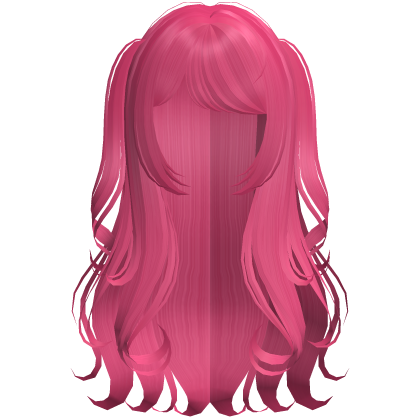 adorable wispy curly pigtails hair in hot pink