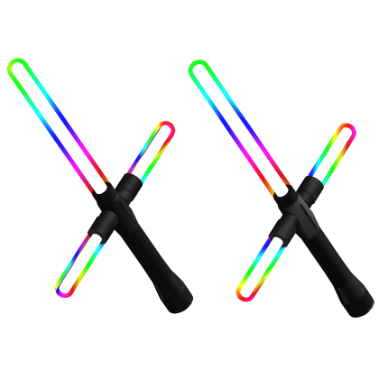 Glowing Dual Bladed Laser Saber Swords Rainbow