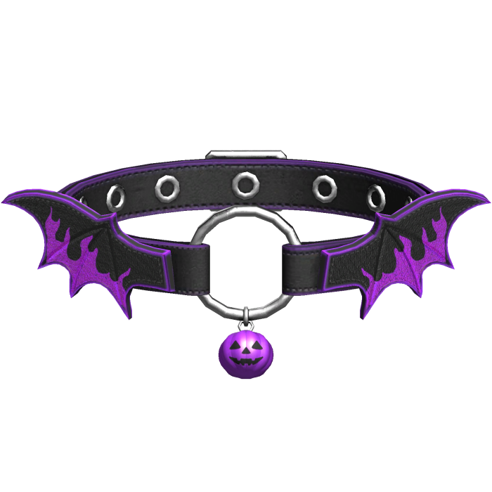 Halloween Choker w/ Bat Wings + Pumpkin