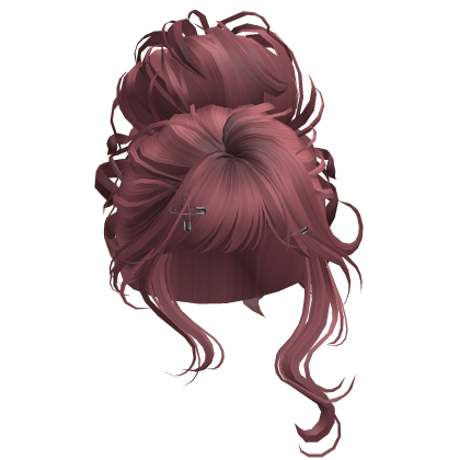 Elegant Princess Wispy Bun (Dark Pink)