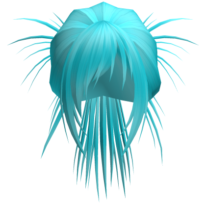Anime Spiky High Bun w/ Side Bangs (Ocean Blue)