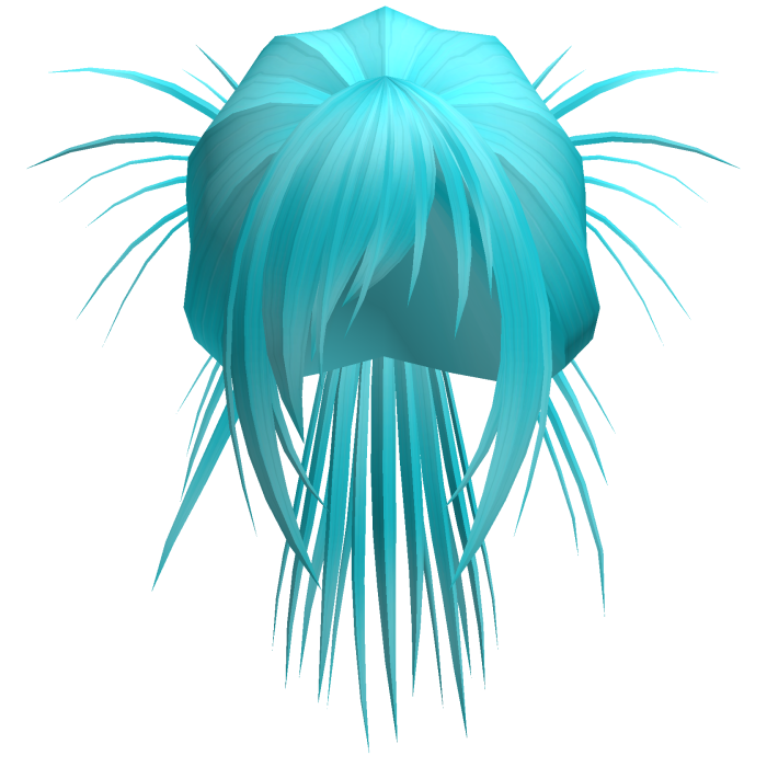 Anime Spiky High Bun w/ Side Bangs (Ocean Blue)