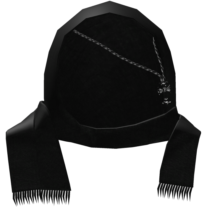 Black Head Scarf w/ Gothic Cross Chain