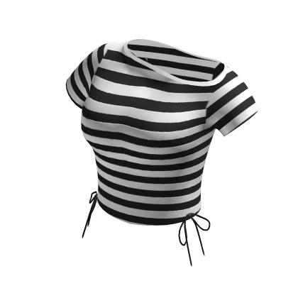 y2k Baby Tee Striped Off shoulder Top thumbnail