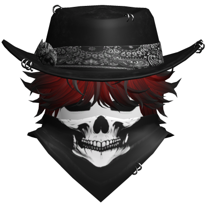 Gothic Cowboy Bandit w/ Neckscarf & Cowboy Hat