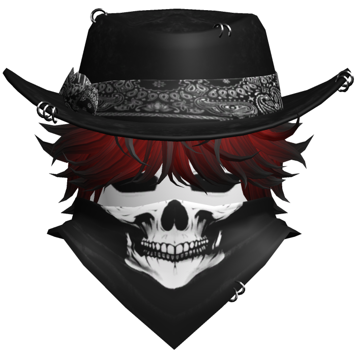 Gothic Cowboy Bandit w/ Neckscarf & Cowboy Hat