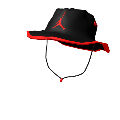 Chapéu Bucket Preto Listrado com Vermelho