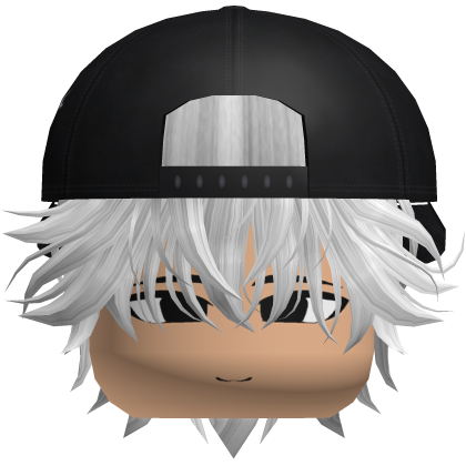 Messy White Emo Hair W/ Y2K Backwards Cap Roblox item