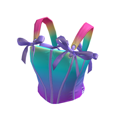 ✨ Coquette Rainbow Corset w Bows thumbnail