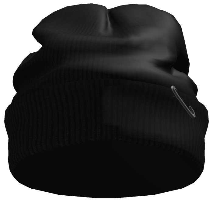 Y2k Black Emo Distressed Beanie With Hair Pin
