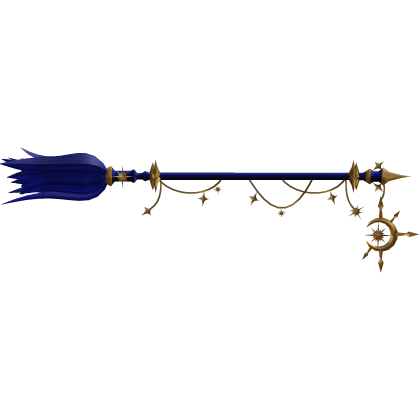 Celestial Halloween Witch Broom - Blue/Gold