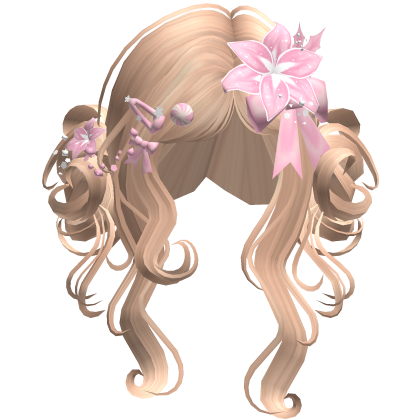♡ Christmas Flowery Twin Buns (Blonde)