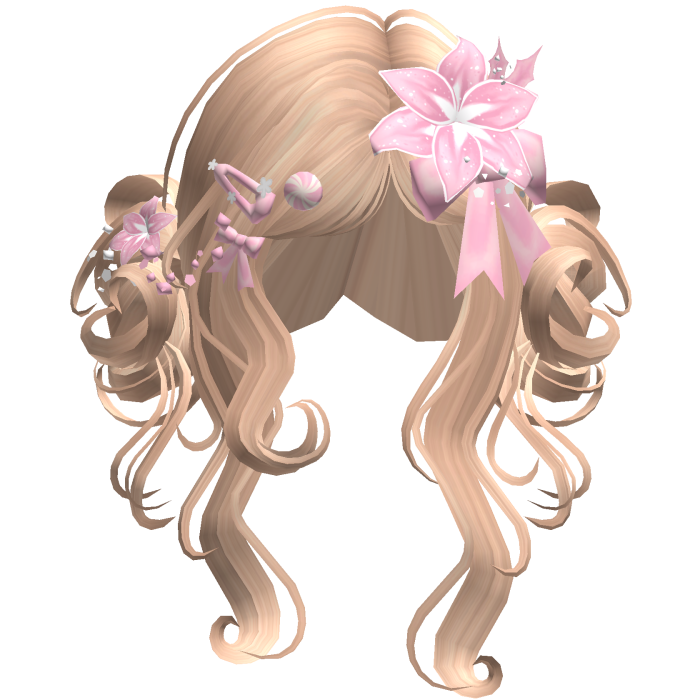 ♡ Christmas Flowery Twin Buns (Blonde)